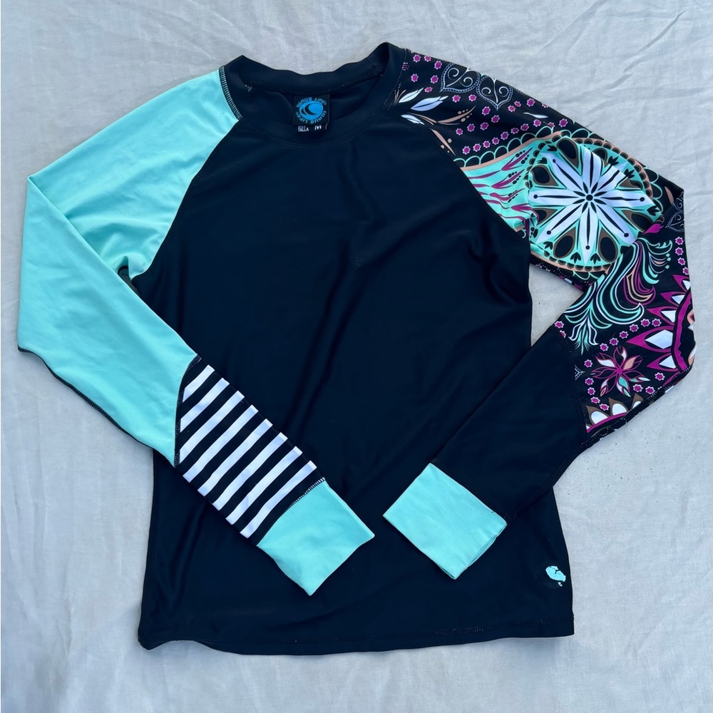 Wave Life Swim Multicolored Rashguard Top Kids Medium